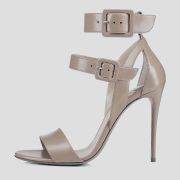 Women High Heel Sandals Metal Buckle Ankle Strap Summer Party Evening Dress Wedding Bridal Stiletto Slippers